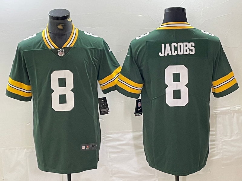 Men's Green Bay Packers Josh Jacobs #8 Green Jersey